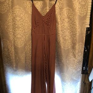 Stripped light pink and white romper